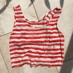 Cropped Painter Stripe Tank, S